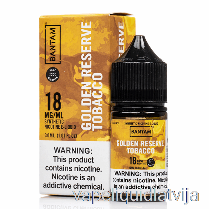 Zelta Rezerves Tabaka - Bantam Salts - 30ml 18mg Vape šķidrums